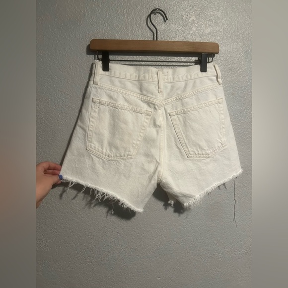 Agolde white denim cut off shorts - Picture 5 of 7